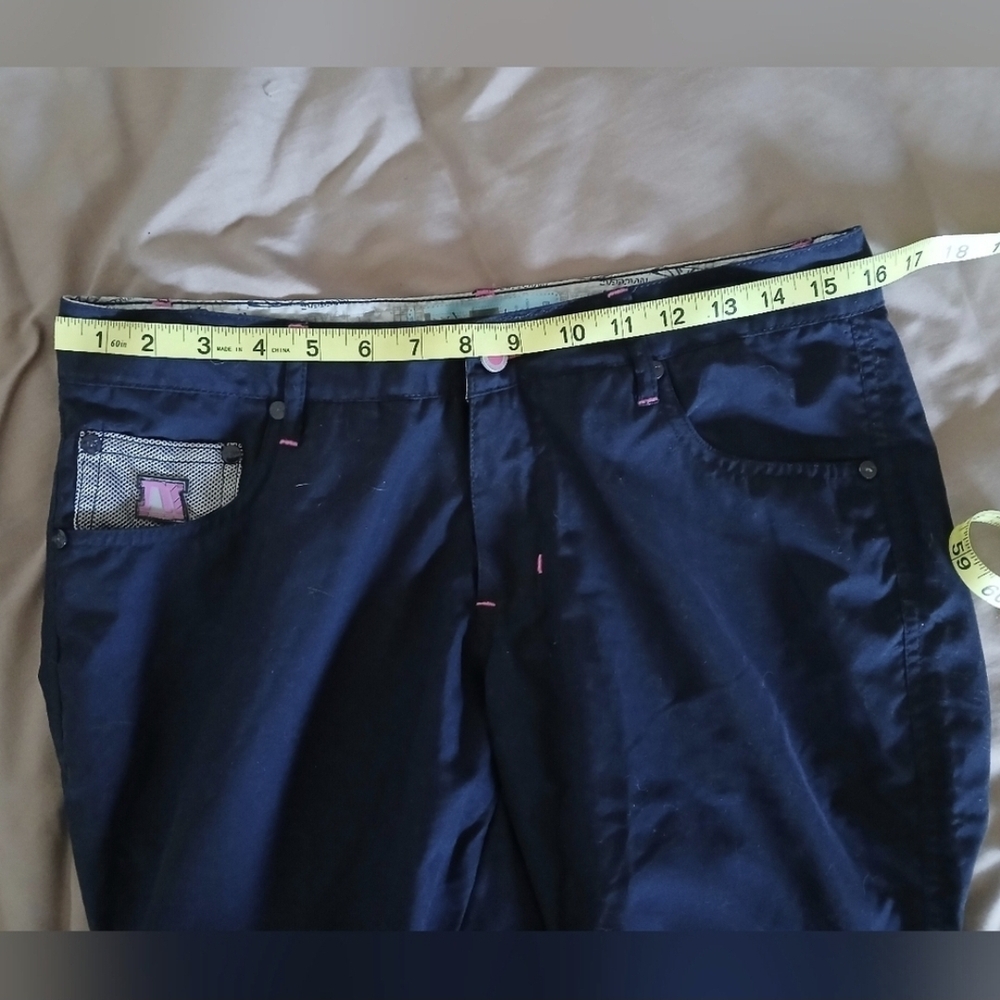 Navy and Pink Wide Leg Pants - Picture 8 of 11